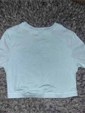 SKIMS Light Blue Cropped Crew Tee